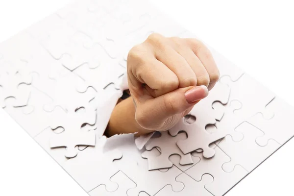 Woman Hand Puzzle — Stock Photo, Image