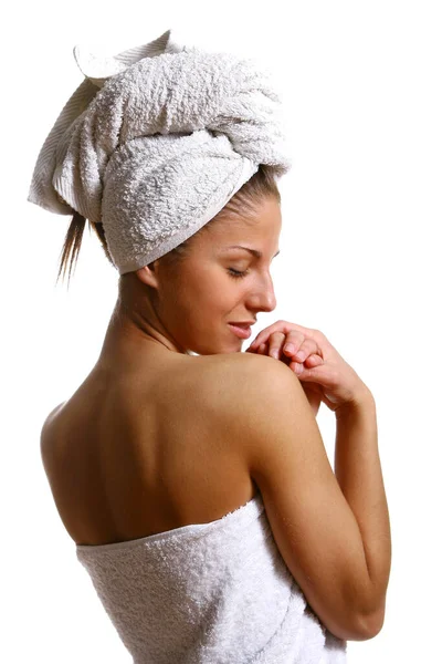 Beautyful Girl Towel — Stock Photo, Image