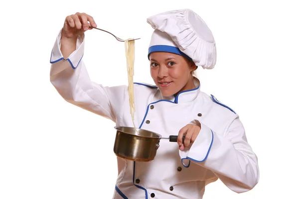 Bella Donna Immagini Chef — Foto Stock