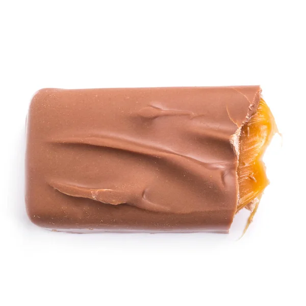 Csokoládé Sáv Fehér Alapon — Stock Fotó