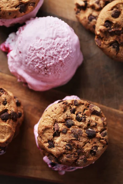 Sweet Food Yummy Ice Cream Cookies — Stock Photo, Image