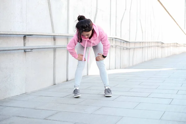 Sport Rue Femme Est Exercice Plein Air — Photo