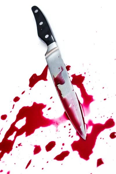 Asesinato Cuchillo Charco Sangre — Foto de Stock