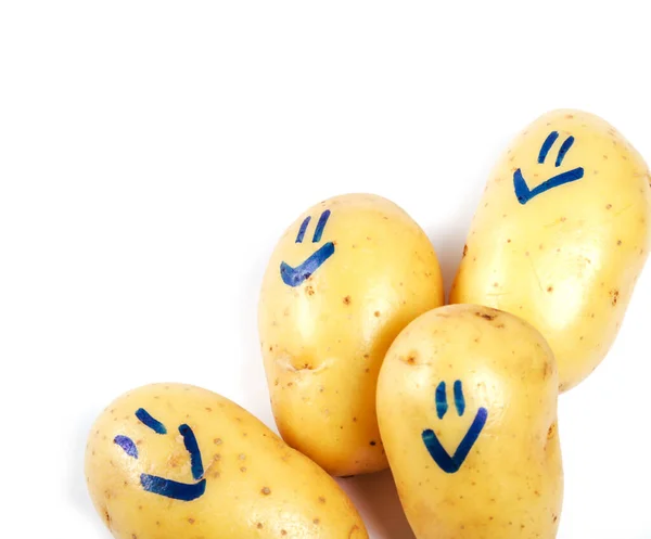 Batata Com Cara Engraçada Mesa — Fotografia de Stock