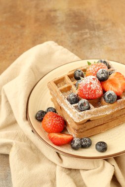 Yiyecekler. Masada nefis waffle