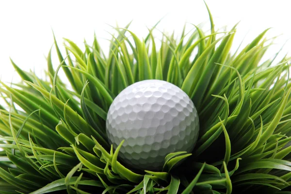 Close Van Golfbal Gras — Stockfoto