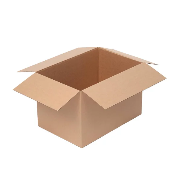 Cardboard Box White Background — Stock Photo, Image