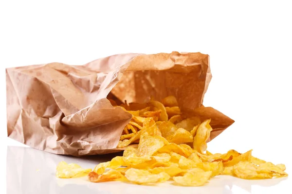 Egészségtelen Fincsi Chips Asztalon — Stock Fotó
