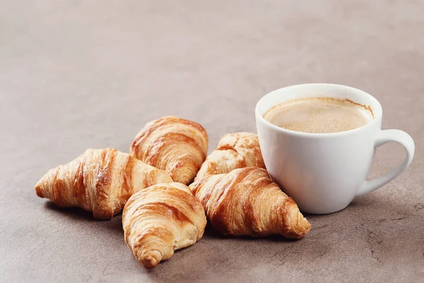 Breakfast Delicious Croissants Table — Stock Photo, Image