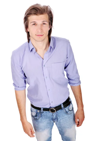 Young Handsome Guy White Background — Stock Photo, Image