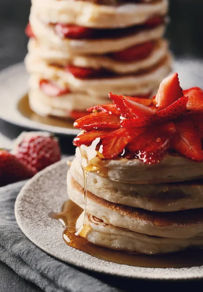 Comida Panquecas Deliciosas Prato — Fotografia de Stock