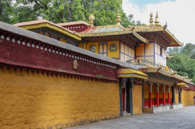 Dalai Lama 'nın Norbulingka Yaz Sarayı, Tibet, Lhasa' da.