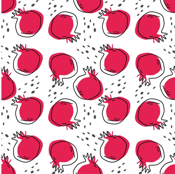 Seamless Pattern Pomegranate Fruits — Stock Vector