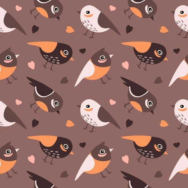  seamless pattern with cute birds