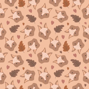  Sevimli tilkiler ve sonbahar yapraklarıyla kusursuz desen