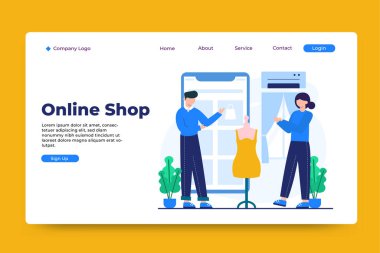 online dükkan konsepti iniş sayfası şablonu