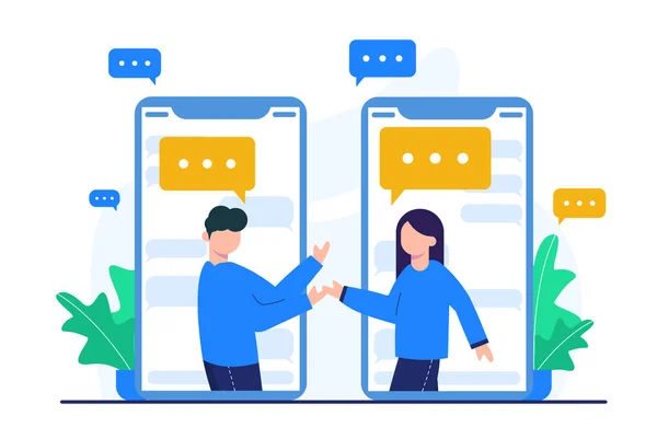 İniş sayfası şablonu için bir arkadaş konsepti illüstrasyonuna gönderme