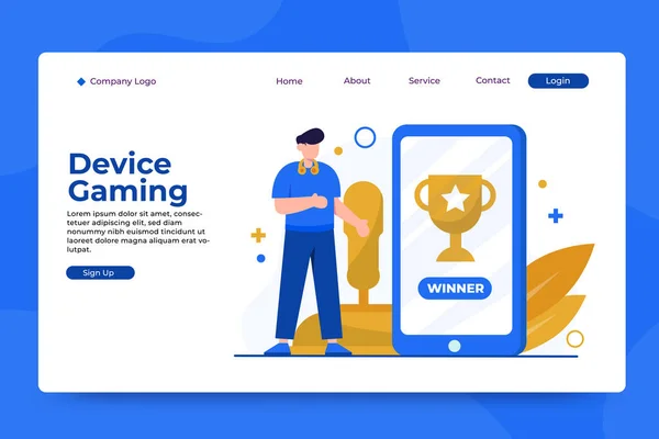 aygıt oyun konsepti iniş sayfası şablonu