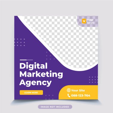 Dijital iş pazarlama instagram posta şablonu