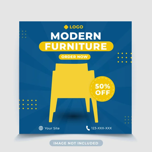 Modern Furniture Instagram Post Template — Stock Vector