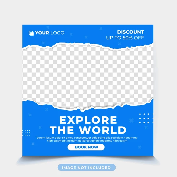 Seyahat turizmi Instagram posta şablonu