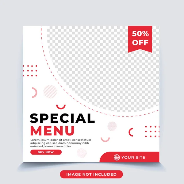 yemek sosyal medya instagram post pankart şablonu