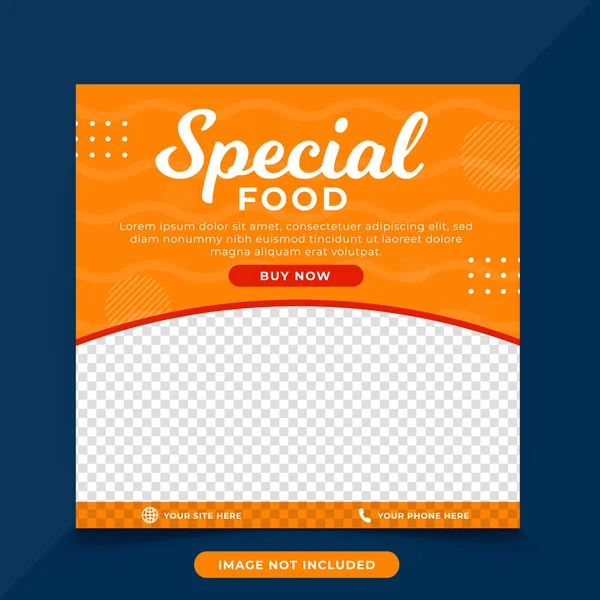 yemek sosyal medya instagram post pankart şablonu