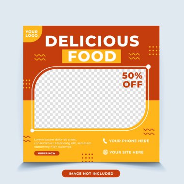 yemek sosyal medya instagram post pankart şablonu