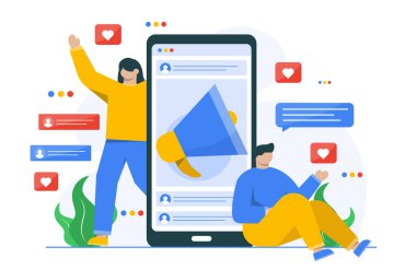 İniş sayfası şablonu için dijital pazarlama konsepti çizimi