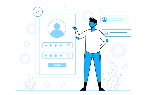 İniş sayfası şablonu için giriş konsepti çizimi