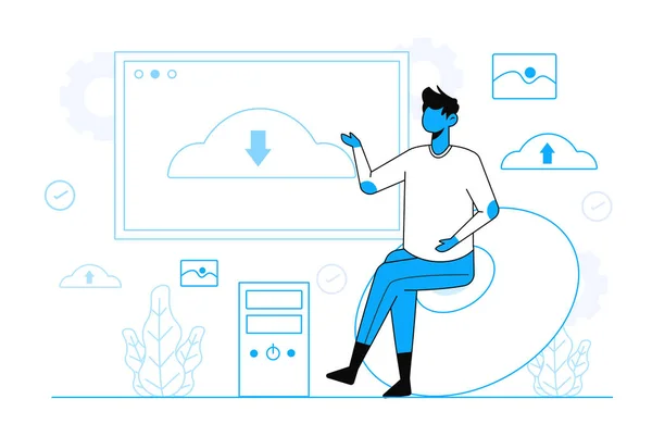 İniş sayfası şablonu için konsept illüstrasyonunu yükle veya indir