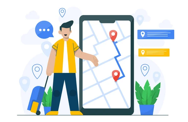 İniş sayfası şablonu için navigasyon konsepti çizimi