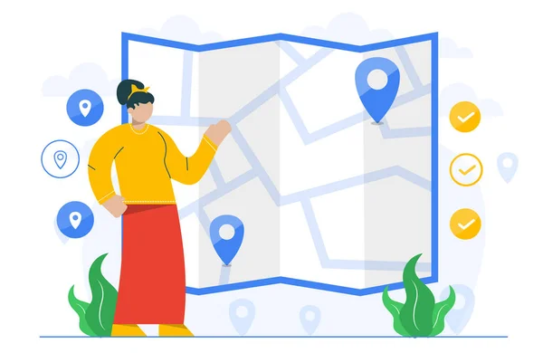 İniş sayfası şablonu için seyahat konsepti çizimi