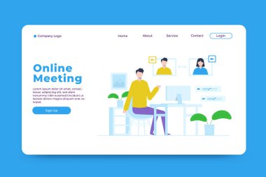 Online toplantı iniş sayfası şablonu