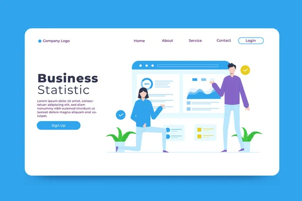 İş istatistiksel iniş sayfası şablonu