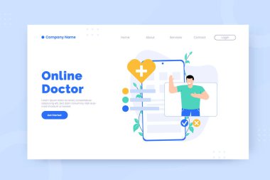 Çevrimiçi doktor iniş sayfası şablonu