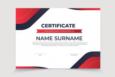 Düz dizaynlı modern sertifika şablonu