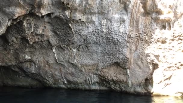 Insel Capri Italien Details Der Roten Felsen Der Grottenhöhle — Stockvideo