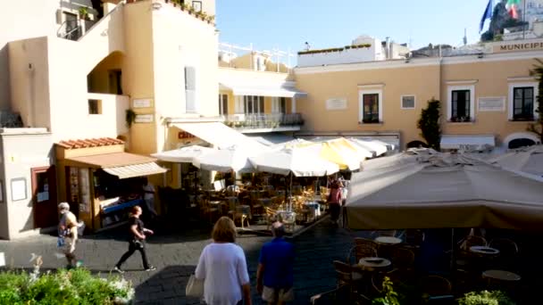 Capri Island Italien Över Piazzetta Lilla Torget Från Hög — Stockvideo