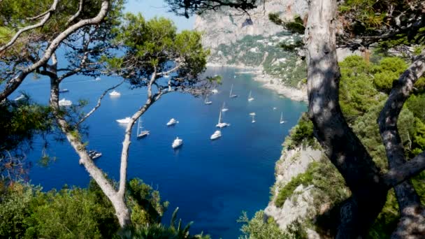 Capri Island Italien Över Båtarna Tyrrenska Havet — Stockvideo