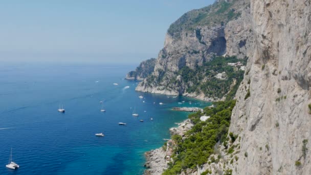 Insel Capri Italien Landschaft Der Südküste — Stockvideo