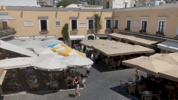 Isla Capri Italia Parte Pequeña Plaza Piazzetta — Vídeos de Stock