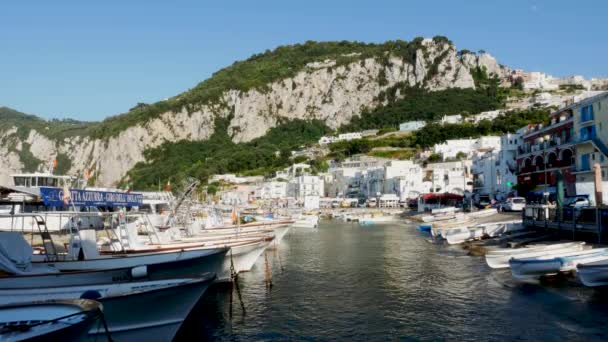 Capri Island Italien Landskap Marina Grande Turistiska Hamnen — Stockvideo