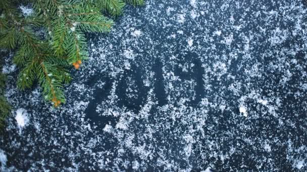 Aufschrift 2019 Auf Dem Schnee Nahaufnahme Neujahr Zweitausendneunzehn Designer Werkstück — Stockvideo