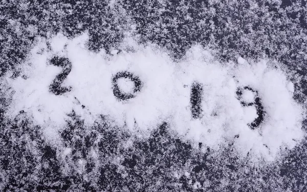 kar yakın çekim üzerinde yazıt 2019. Yeni yıl iki bin ve on dokuz