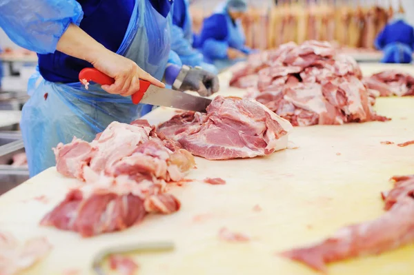 processing of meat at a meat-packing plant. Food industry