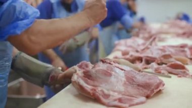 Kesme ve işleme bir et paketleme fabrikasında et. Gıda Sanayi