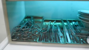 Cerrahi aletler sterilizasyon yakın çekim