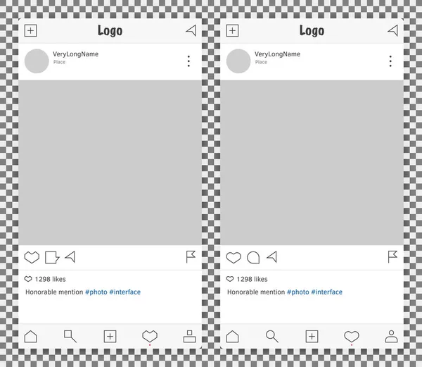 Modelos Molduras Fotos Inspirados Instagram Com Dois Estilos Ícones Diferentes —  Vetores de Stock