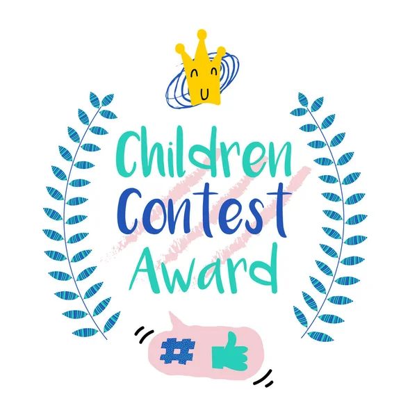 Series Cute Funny Award Badges Children Contest Pin Insignia Interactiva — Archivo Imágenes Vectoriales